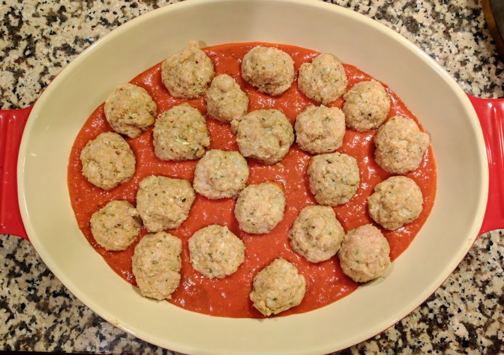 Lightened Up Chicken Meatballs | thegreengiraffeeats.com